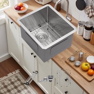 Sunvega 32x19 Inch Undermount Kitchen Sink with Superior Drainage and Soundproofing