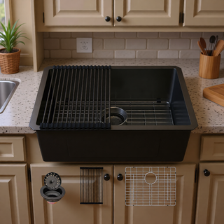 Sunvega 32x19 Inch Undermount Kitchen Sink with Superior Drainage and Soundproofing