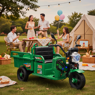 Sunvega 3-Wheel Electric Cargo Truck with LED Lights Music and Anti-Slip Wheels