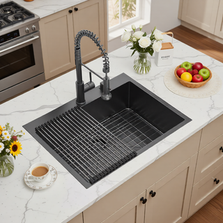 Sunvega 16 Gauge Stainless Steel Topmount Kitchen Sink Basin with Sound Proof Coating