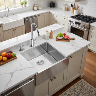 Sunvega 16 Gauge T304 Stainless Steel Undermount Kitchen Sink with Drain Assembly
