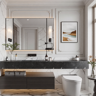 Sunvega Modern 7-Light LED Vanity Fixture with Square Acrylic Lampshades for Bathroom