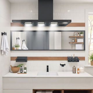 Sunvega Modern Chrome LED Vanity Light with 6 Geometric Lamp Heads for Bathroom Mirror