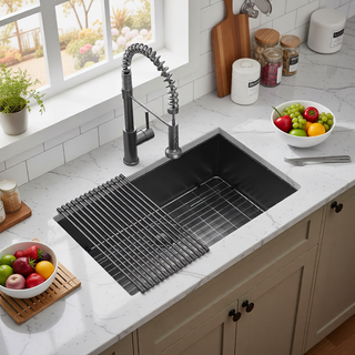 Sunvega 32x19 Inch Undermount Kitchen Sink with Superior Drainage and Soundproofing