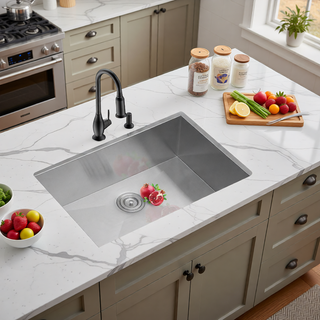 Sunvega 16 Gauge T304 Stainless Steel Undermount Kitchen Sink with Drain Assembly