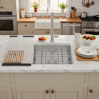 Sunvega 32x19 Inch Undermount Kitchen Sink with Superior Drainage and Soundproofing