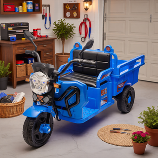 Sunvega 3-Wheel Electric Cargo Truck with LED Lights Music and Anti-Slip Wheels
