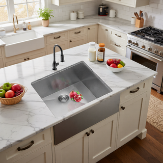 Sunvega 32x19 Inch Undermount Kitchen Sink with Superior Drainage and Soundproofing