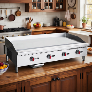 Sunvega CSA Certified 48" Stainless Steel Commercial Gas Griddle with 120000 BTU