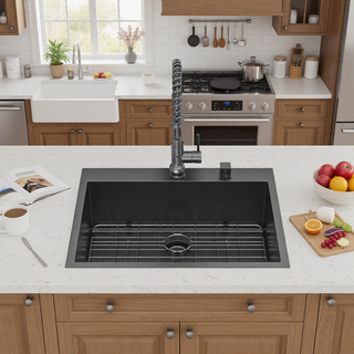 Sunvega 16 Gauge Stainless Steel Topmount Kitchen Sink Basin with Sound Proof Coating