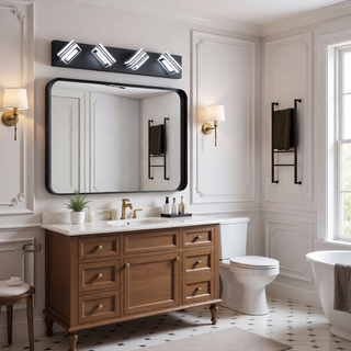 Sunvega Modern 7-Light LED Vanity Fixture with Square Acrylic Lampshades for Bathroom
