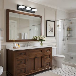 Sunvega Exclusive Original Design 4 Lights Bathroom Vanity Fixture in Matt Black