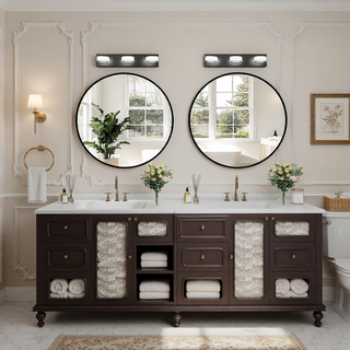 Sunvega Modern 7-Light LED Vanity Fixture with Acrylic Shades and Chrome Finish