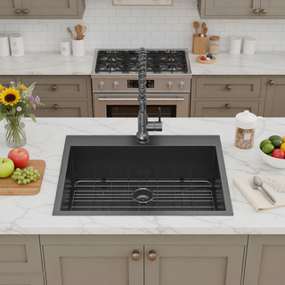 Sunvega 16 Gauge Stainless Steel Topmount Kitchen Sink Basin with Sound Proof Coating