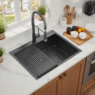 Sunvega 16 Gauge Stainless Steel Topmount Kitchen Sink Basin with Sound Proof Coating