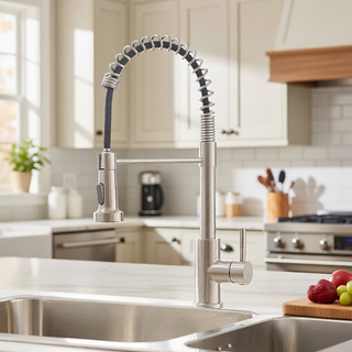 Sunvega Black and Nickel Gold Kitchen Faucet with Pull Out Sprayer