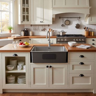 Sunvega 32x19 Inch Undermount Kitchen Sink with Superior Drainage and Soundproofing