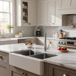 Sunvega 32x19 Inch Undermount Kitchen Sink with Superior Drainage and Soundproofing