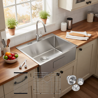 Sunvega 16 Gauge Stainless Steel Topmount Kitchen Sink Basin with Sound Proof Coating