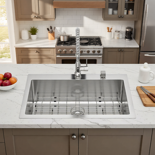 Sunvega 16 Gauge Stainless Steel Topmount Kitchen Sink Basin with Sound Proof Coating