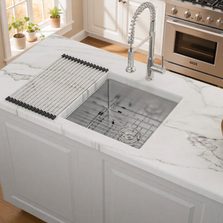 Sunvega 32x19 Inch Undermount Kitchen Sink with Superior Drainage and Soundproofing