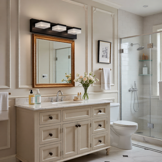 Sunvega Exclusive Original Design 4 Lights Bathroom Vanity Fixture in Matt Black