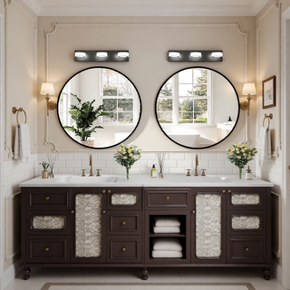 Sunvega Modern 7-Light LED Vanity Fixture with Acrylic Shades and Chrome Finish