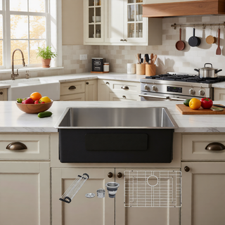 Sunvega 32x19 Inch Undermount Kitchen Sink with Superior Drainage and Soundproofing