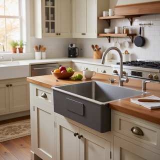 Sunvega 32x19 Inch Undermount Kitchen Sink with Superior Drainage and Soundproofing