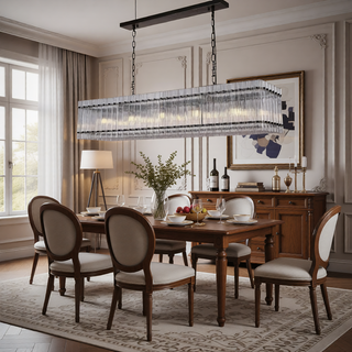Sunvega Modern Gold Round Chandelier with Water Ripple Crystal Glass for Dining Room