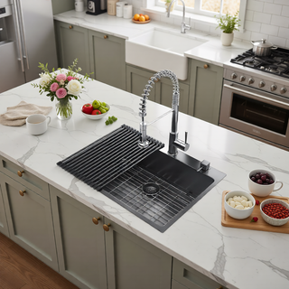 Sunvega 16 Gauge Stainless Steel Topmount Kitchen Sink Basin with Sound Proof Coating
