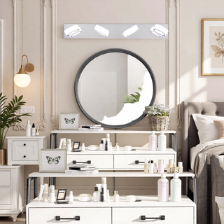 Sunvega Modern 7-Light LED Vanity Fixture with Acrylic Shades and Chrome Finish