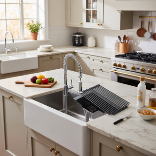 Sunvega 32x19 Inch Undermount Kitchen Sink with Superior Drainage and Soundproofing