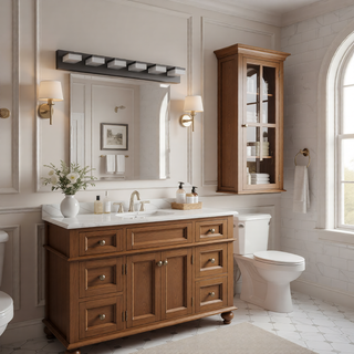 Sunvega Exclusive Original Design 4 Lights Bathroom Vanity Fixture in Matt Black