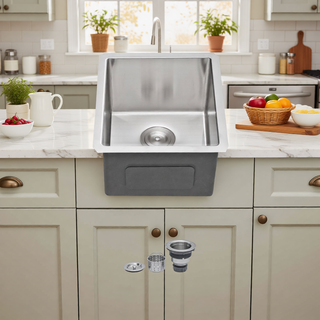 Sunvega 16 Gauge T304 Stainless Steel Undermount Kitchen Sink with Drain Assembly