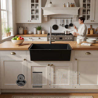 Sunvega 32x19 Inch Undermount Kitchen Sink with Superior Drainage and Soundproofing