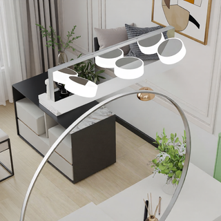 Sunvega Modern 7-Light LED Vanity Fixture with Acrylic Shades and Chrome Finish