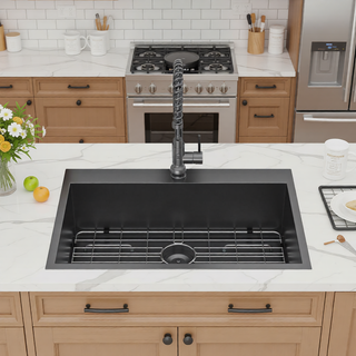 Sunvega 16 Gauge Stainless Steel Topmount Kitchen Sink Basin with Sound Proof Coating