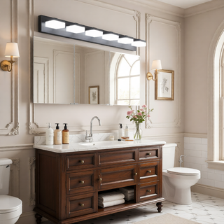 Sunvega Exclusive Original Design 4 Lights Bathroom Vanity Fixture in Matt Black