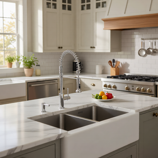 Sunvega 32x19 Inch Undermount Kitchen Sink with Superior Drainage and Soundproofing