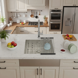 Sunvega 32x19 Inch Undermount Kitchen Sink with Superior Drainage and Soundproofing