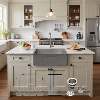Sunvega 32x19 Inch Undermount Kitchen Sink with Superior Drainage and Soundproofing