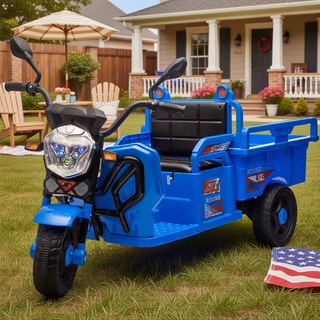 Sunvega 3-Wheel Electric Cargo Truck with LED Lights Music and Anti-Slip Wheels