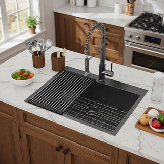 Sunvega 16 Gauge Stainless Steel Topmount Kitchen Sink Basin with Sound Proof Coating