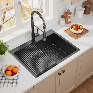 Sunvega 16 Gauge Stainless Steel Topmount Kitchen Sink Basin with Sound Proof Coating