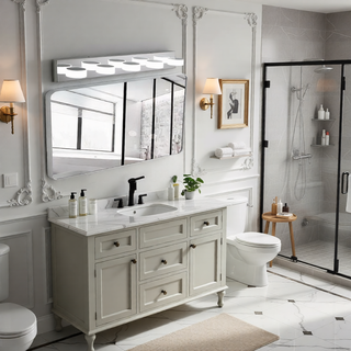 Sunvega Modern 7-Light LED Vanity Fixture with Acrylic Shades and Chrome Finish
