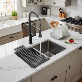 Sunvega 32x19 Inch Undermount Kitchen Sink with Superior Drainage and Soundproofing