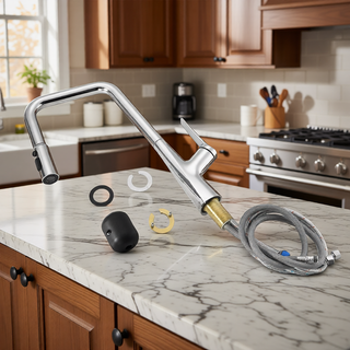 Sunvega Matte Black High Arc Pull Down Kitchen Faucet with 3 Spray Modes