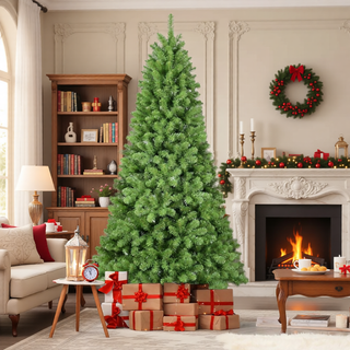 Sunvega 6ft Full 760 Tips Hinged Memory Wire Artificial PVC Christmas Tree for Indoor