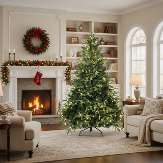 Sunvega 4ft Pre-Lit Artificial Christmas Tree with 150 Warm White Incandescent Lights